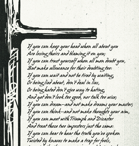 If - Rudyard Kipling - Minimal Typographic Print on Antique Paper